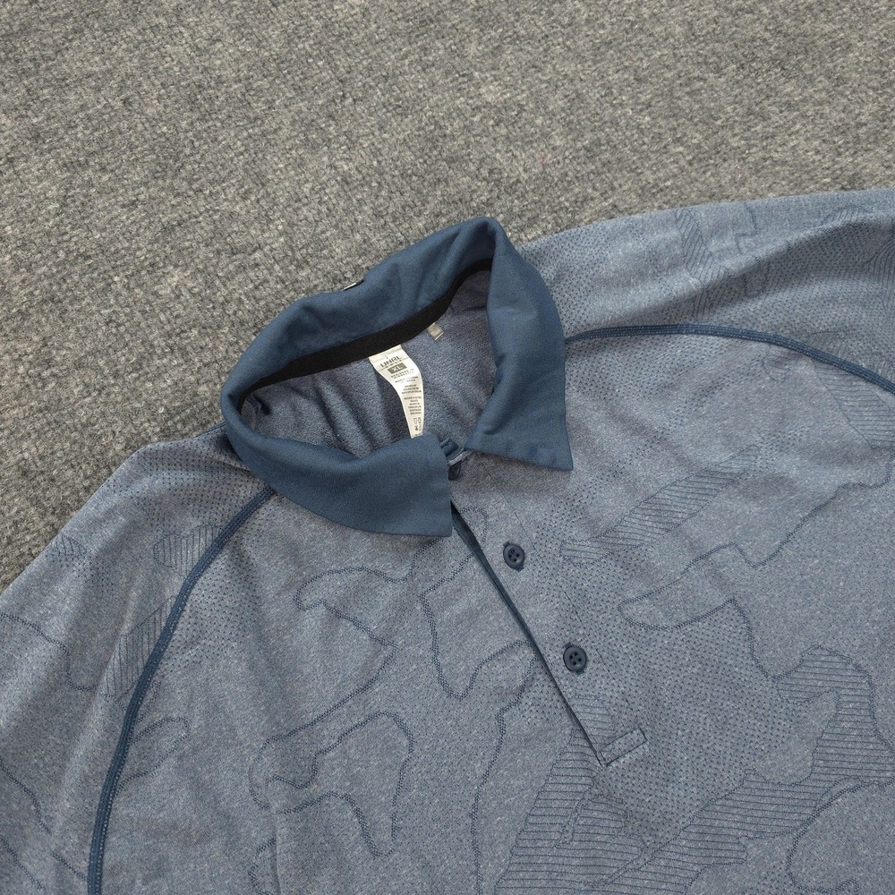 UNRL Polo Shirt Mens XL Blue Camo Mesh Performance Stretch Golf Project Hockey